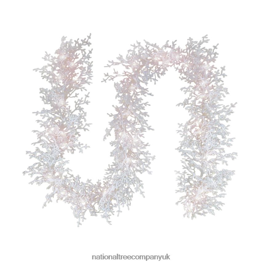 Greenery | National Tree Company 6 ft HGTV Home Collection Pre-Lit Christmas by the Sea Coral Garland F2L4F394